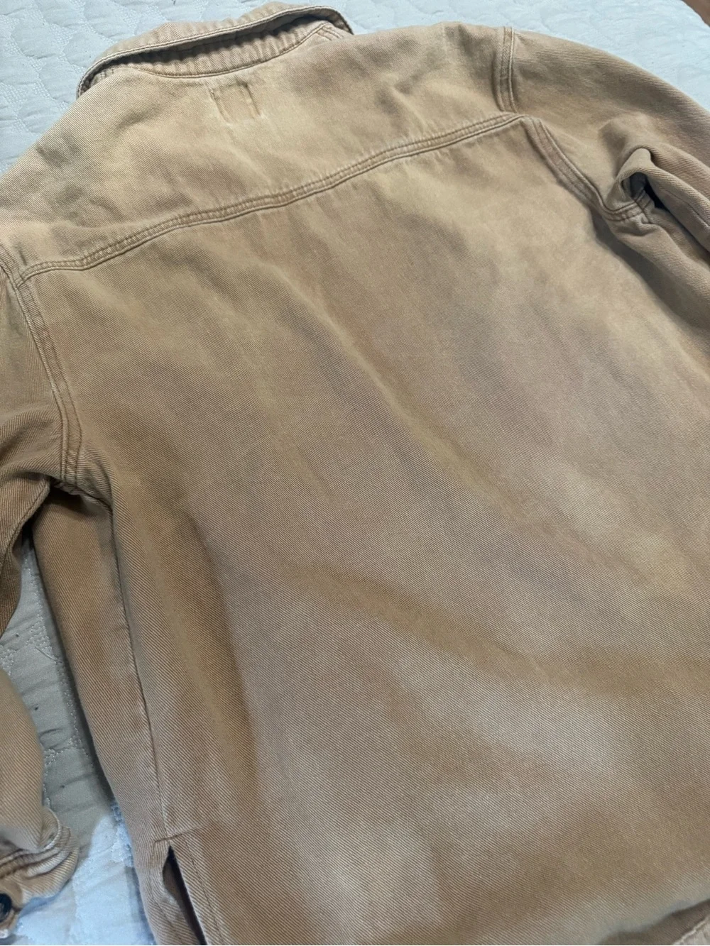 Princess Polly Vintage Workshirt Button-Up in Camel Cotton Tan - Picture 8 of 8